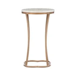 Gold Metal And Capiz Shell Top Accent Table-Kirkland's Home Online