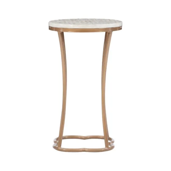 Gold Metal And Capiz Shell Top Accent Table-Kirkland's Home Online