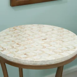 Gold Metal And Capiz Shell Top Accent Table-Kirkland's Home Online
