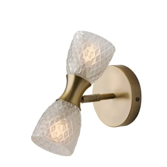 Gold Metal And Dual Glass Shade Sconce-Kirkland's Home Fashion