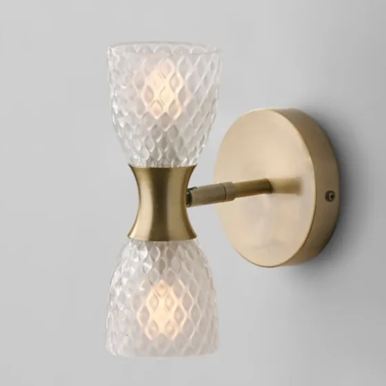 Gold Metal And Dual Glass Shade Sconce-Kirkland's Home Fashion