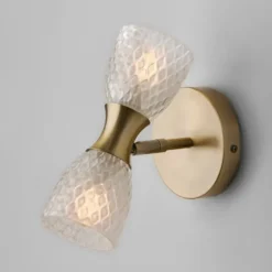 Gold Metal And Dual Glass Shade Sconce-Kirkland's Home Fashion