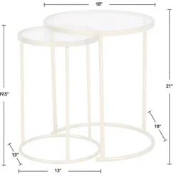 Gold Metal And Glass Nesting 2-Pc Accent Table Set-Kirkland's Home Outlet