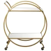 Gold Metal Circular Bar Cart-Kirkland's Home Fashion