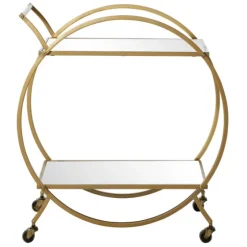 Gold Metal Circular Bar Cart-Kirkland's Home Fashion