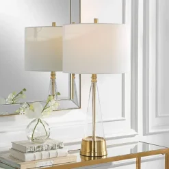 Gold Metal Cone Base Table Lamp-Kirkland's Home Sale