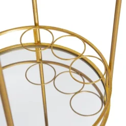Gold Metal Frame Bar Cart With Mirrored Shelves-Kirkland's Home Cheap
