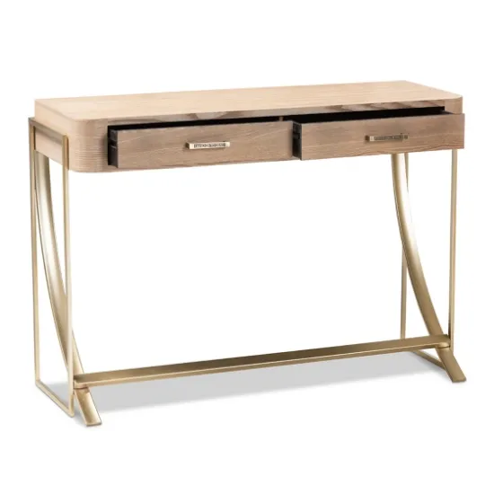 Gold Metal Frame Two-Drawer Console Table-Kirkland's Home Online