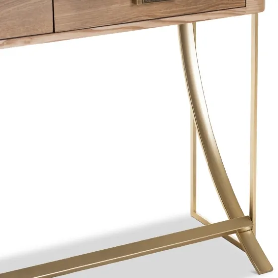 Gold Metal Frame Two-Drawer Console Table-Kirkland's Home Online