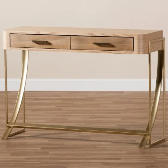 Gold Metal Frame Two-Drawer Console Table-Kirkland's Home Online