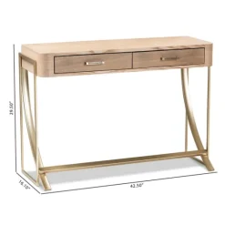 Gold Metal Frame Two-Drawer Console Table-Kirkland's Home Online