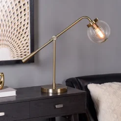 Gold Metal Glass Task Shade Table Lamp-Kirkland's Home Shop
