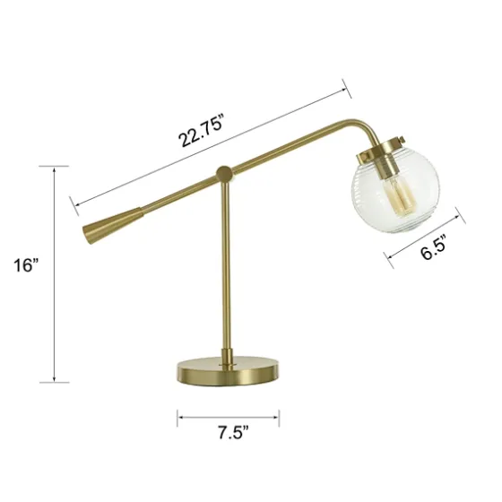 Gold Metal Glass Task Shade Table Lamp-Kirkland's Home Shop