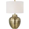 Gold Metal Hammered Cream Shade Table Lamp-Kirkland's Home Hot