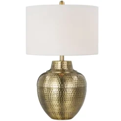 Gold Metal Hammered Cream Shade Table Lamp-Kirkland's Home Hot
