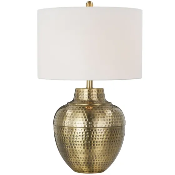 Gold Metal Hammered Cream Shade Table Lamp-Kirkland's Home Hot