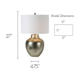Gold Metal Hammered Cream Shade Table Lamp-Kirkland's Home Hot