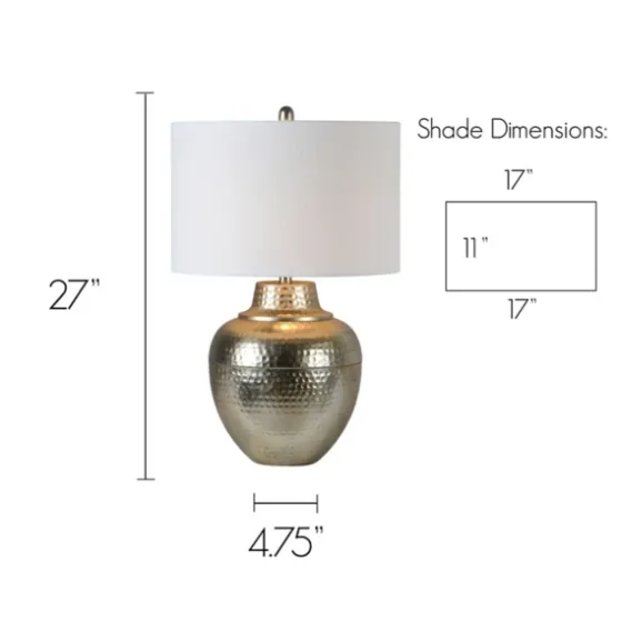 Gold Metal Hammered Cream Shade Table Lamp-Kirkland's Home Hot