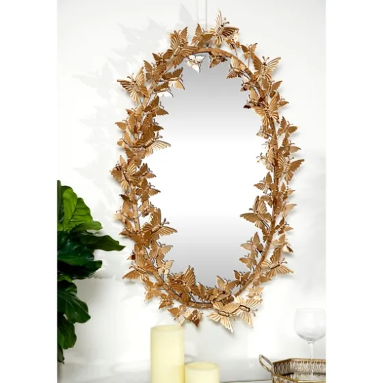 Gold Metal Layered Butterflies Framed Mirror-Kirkland's Home Cheap