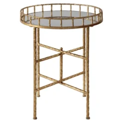 Gold Metal Mirrored Tray Accent Table-Kirkland's Home Flash Sale