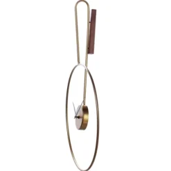 Gold Metal Open Back Clock With Wood Block-Kirkland's Home Online
