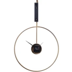 Gold Metal Open Back Clock With Wood Block-Kirkland's Home Online