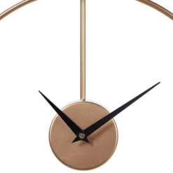 Gold Metal Open Back Clock With Wood Block-Kirkland's Home Online