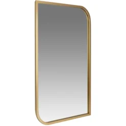 Gold Metal Rounded And Pointed Rectangular Mirror-Kirkland's Home Best Sale