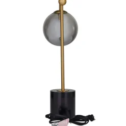 Gold Metal Smoked Glass Shade Table Lamp-Kirkland's Home Outlet