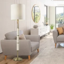 Gold Metal Trellis Accented Floor Lamp-Kirkland's Home Outlet