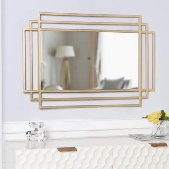 Gold Metal Triple Rectangle Wall Mirror-Kirkland's Home Cheap