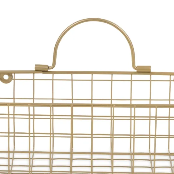 Gold Metal Wire Cage Wall Baskets, Set Of 2-Kirkland's Home Sale