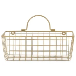 Gold Metal Wire Cage Wall Baskets, Set Of 2-Kirkland's Home Sale