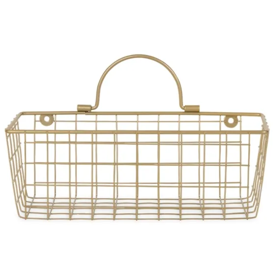 Gold Metal Wire Cage Wall Baskets, Set Of 2-Kirkland's Home Sale