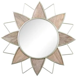 Gold Metal Wood Inlay Flower Frame Mirror-Kirkland's Home Cheap