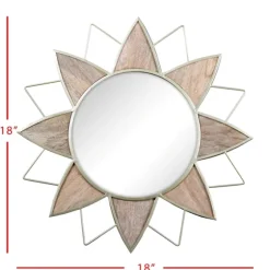Gold Metal Wood Inlay Flower Frame Mirror-Kirkland's Home Cheap