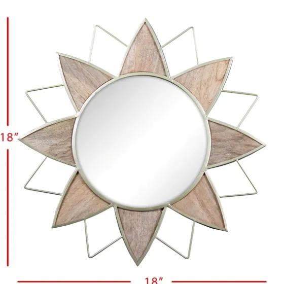 Gold Metal Wood Inlay Flower Frame Mirror-Kirkland's Home Cheap
