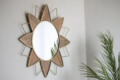Gold Metal Wood Inlay Flower Frame Mirror-Kirkland's Home Cheap