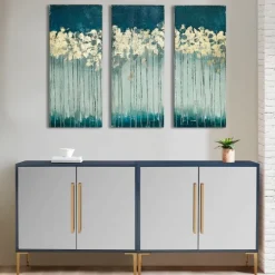 Gold Midnight Forest Canvas Art Prints, Set Of 3-Kirkland's Home Sale