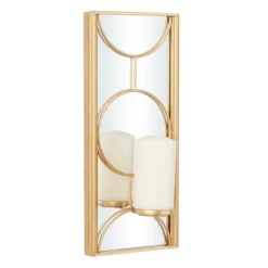 Gold Mirrored Geometric Sconce-Kirkland's Home Discount