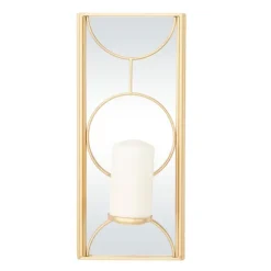 Gold Mirrored Geometric Sconce-Kirkland's Home Discount