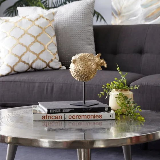 Gold Puffer Fish Sculpture-Kirkland's Home Discount