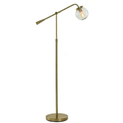 Gold Ribbed Glass Task Floor Lamp-Kirkland's Home Shop