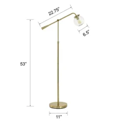 Gold Ribbed Glass Task Floor Lamp-Kirkland's Home Shop