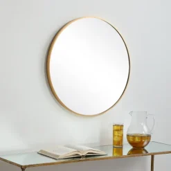 Gold Round Simple Frame Large Wall Mirror-Kirkland's Home Discount