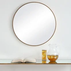 Gold Round Simple Frame Large Wall Mirror-Kirkland's Home Discount