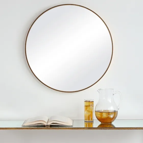 Gold Round Simple Frame Large Wall Mirror-Kirkland's Home Discount