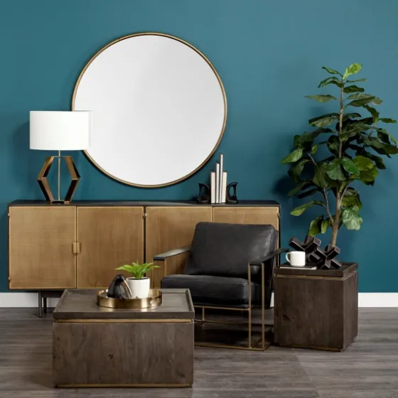 Gold Round Thin Metal Frame Wall Mirror-Kirkland's Home Store