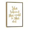 Gold She Believed She Could Canvas Wall Plaque-Kirkland's Home Fashion