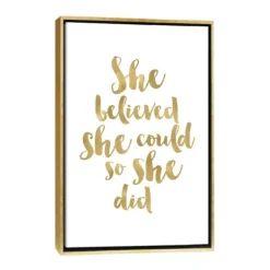 Gold She Believed She Could Canvas Wall Plaque-Kirkland's Home Fashion